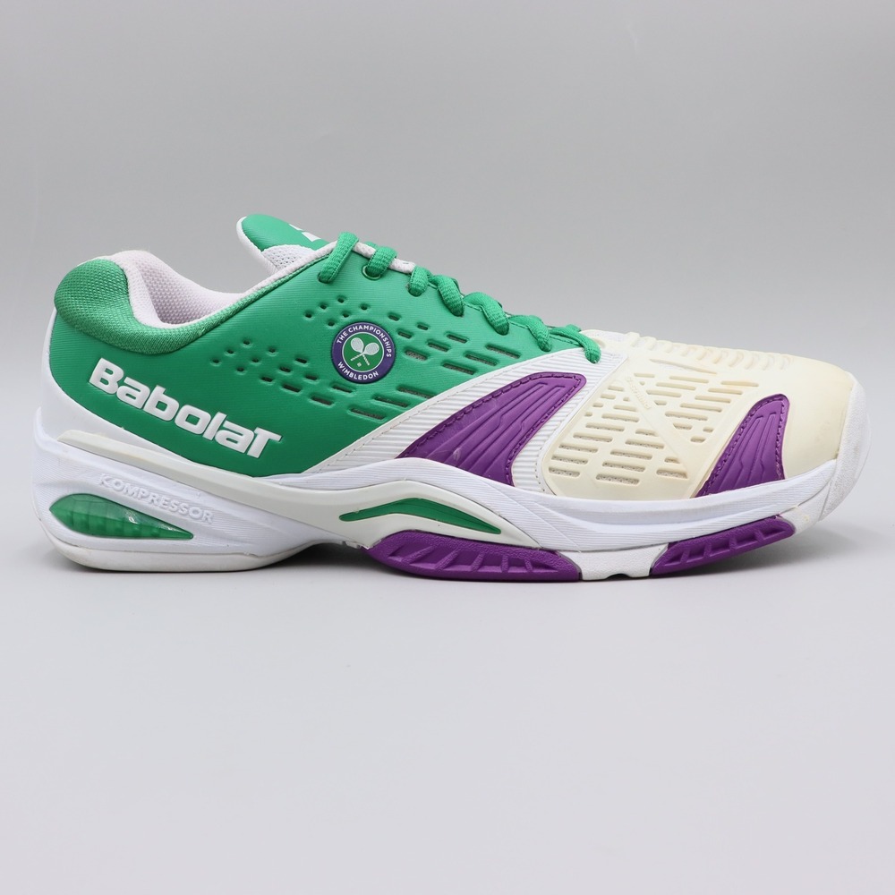 Babolat SFX All Court Wimbledon Size 11.5 US Green Purple Tennis Shoes Sneakers